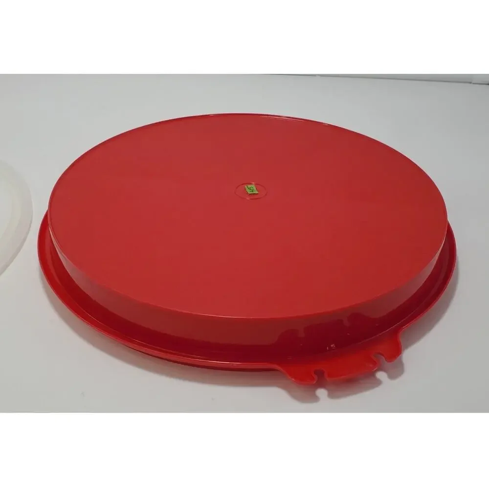 VINTAGE Tupperware 12" Round 405 Pie Veggie Carrier Snack Keeper & 224 Lid - Picture 3 of 6